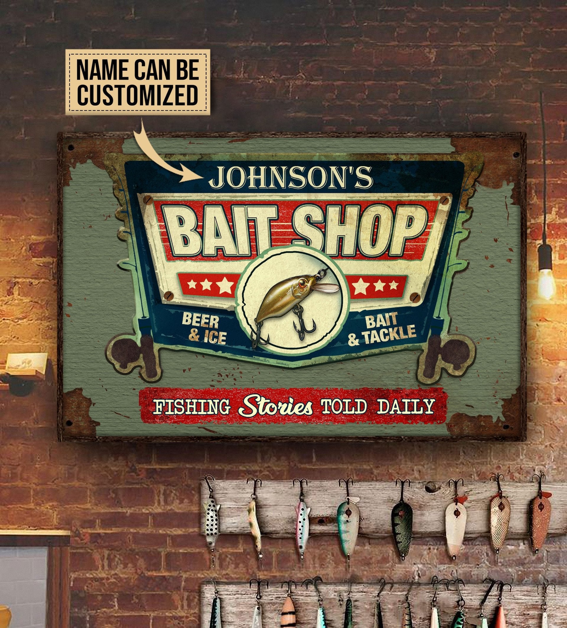 Gifts Personalized Fishing Bait Shop Beer And Ice Canvas