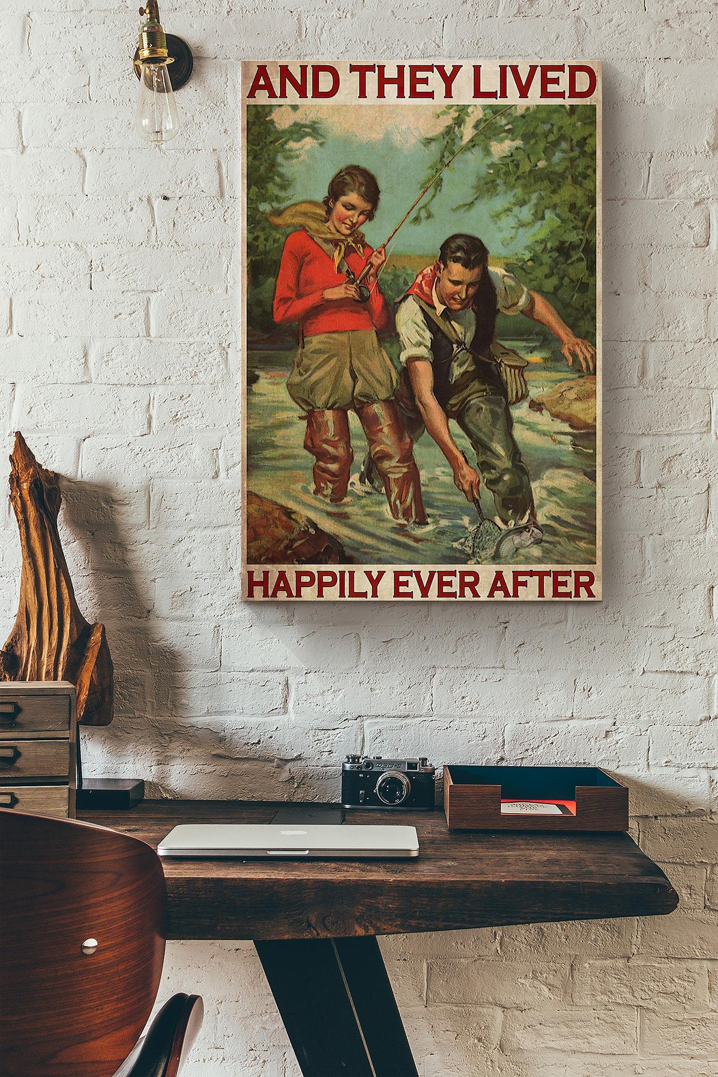 Fishing Partner And They Lived Happily Ever After Canvas Ideas, Canvas Hanging Prints, Gift Idea Framed Prints, Canvas