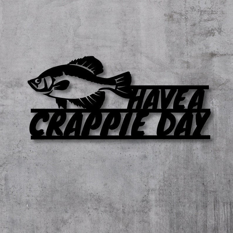 Crappie Fish Sign Metal Fish Sign Camp Fish Sign Fish Sign L Gift For Fisherman Sacalait Fishing Decor