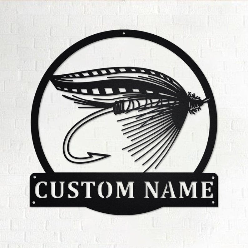 Custom Fly Fishing Personalized Fly Fishing Name Sign Decoration For Room Fly Fishing Custom Fly Fishing