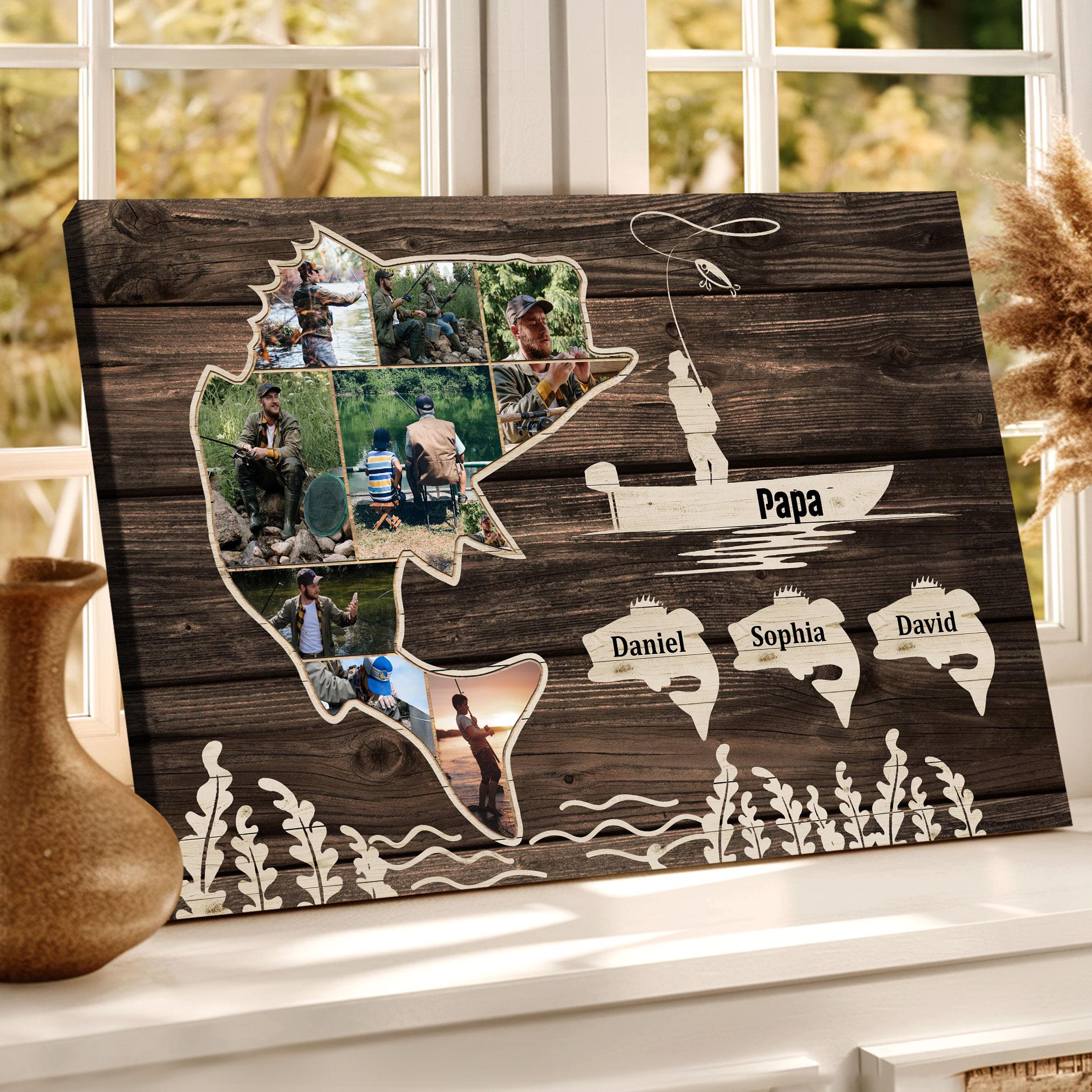 Custom Photo Canvas, Fishing Canvas Wall Art, Fishing Presents For Dad, Fishing Father's Day Gifts