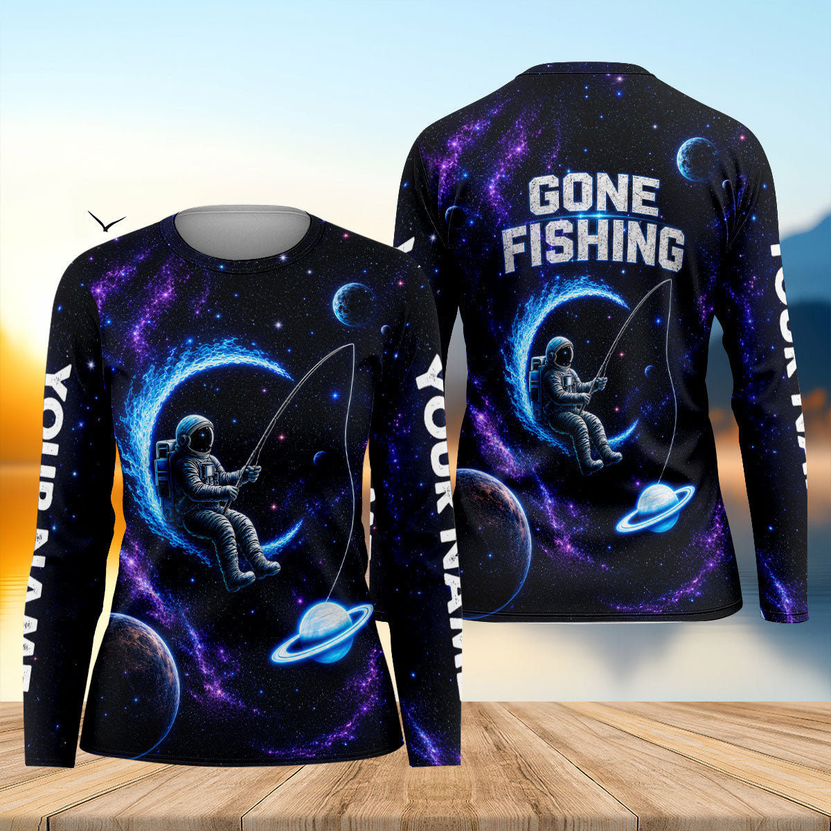 Gone Fishing Astronaut UPF Shirt, Fishing Shirts For Women, Women's Fishing Shirts