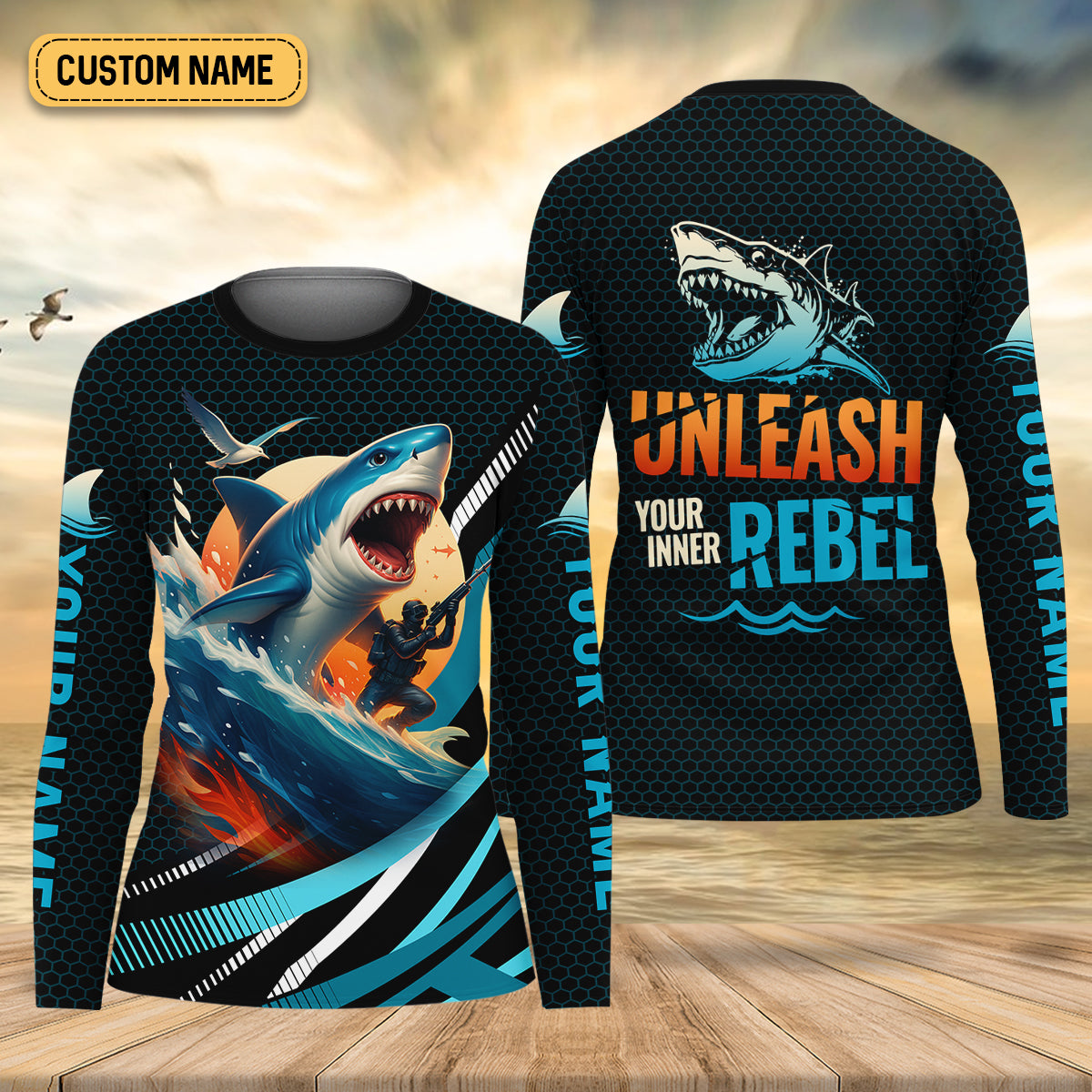 Shark Fishing SPF Shirt, Unleash Your Inner Rebel Performance Fishing Shirts, Fishing Shirt For Women