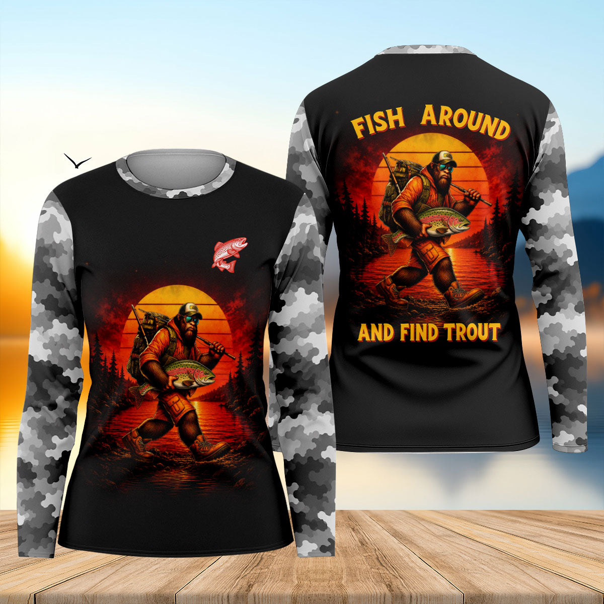 Fish Around And Find Trout Fishing Shirt, Long Sleeve Fishing Shirt, Fishing Shirt For Women