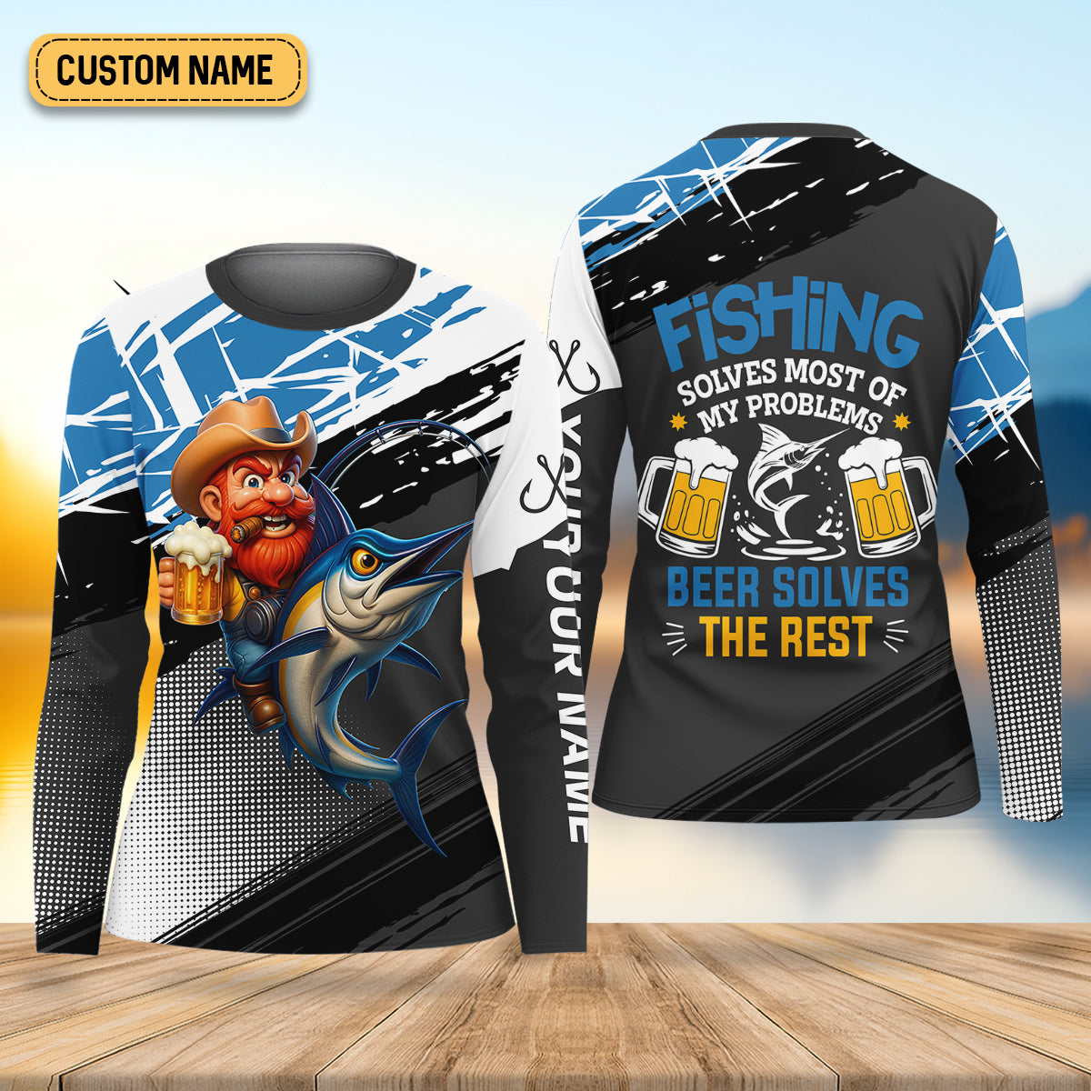 Fishing Solves Most Of My Problems Beer Solves The Rest Funny Fishing Shirt, Fishing Shirt For Women