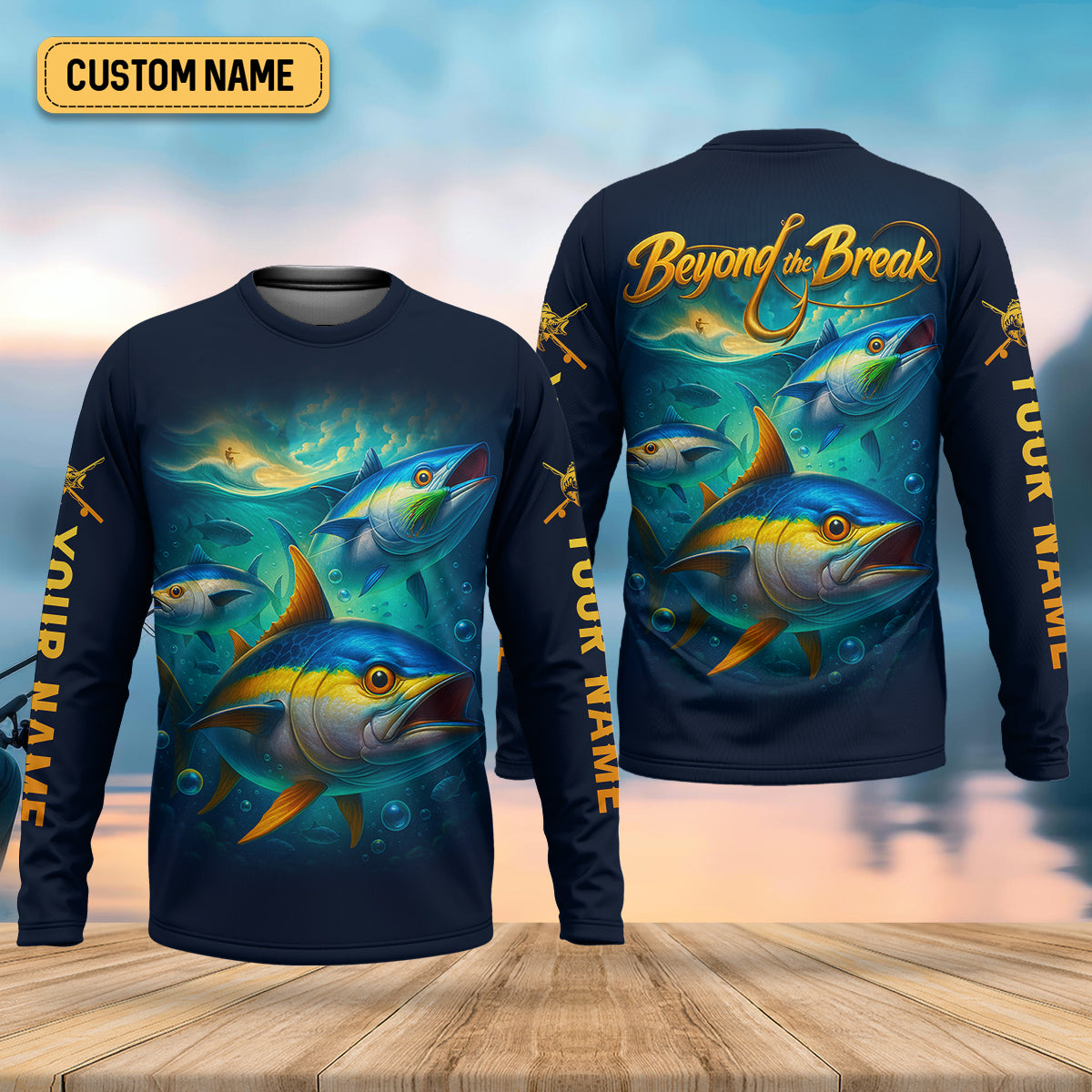 Beyond The Break Funny Fishing Shirt, Fishing UPF Shirts, Gift For Fisherman, Men's Fishing Shirt