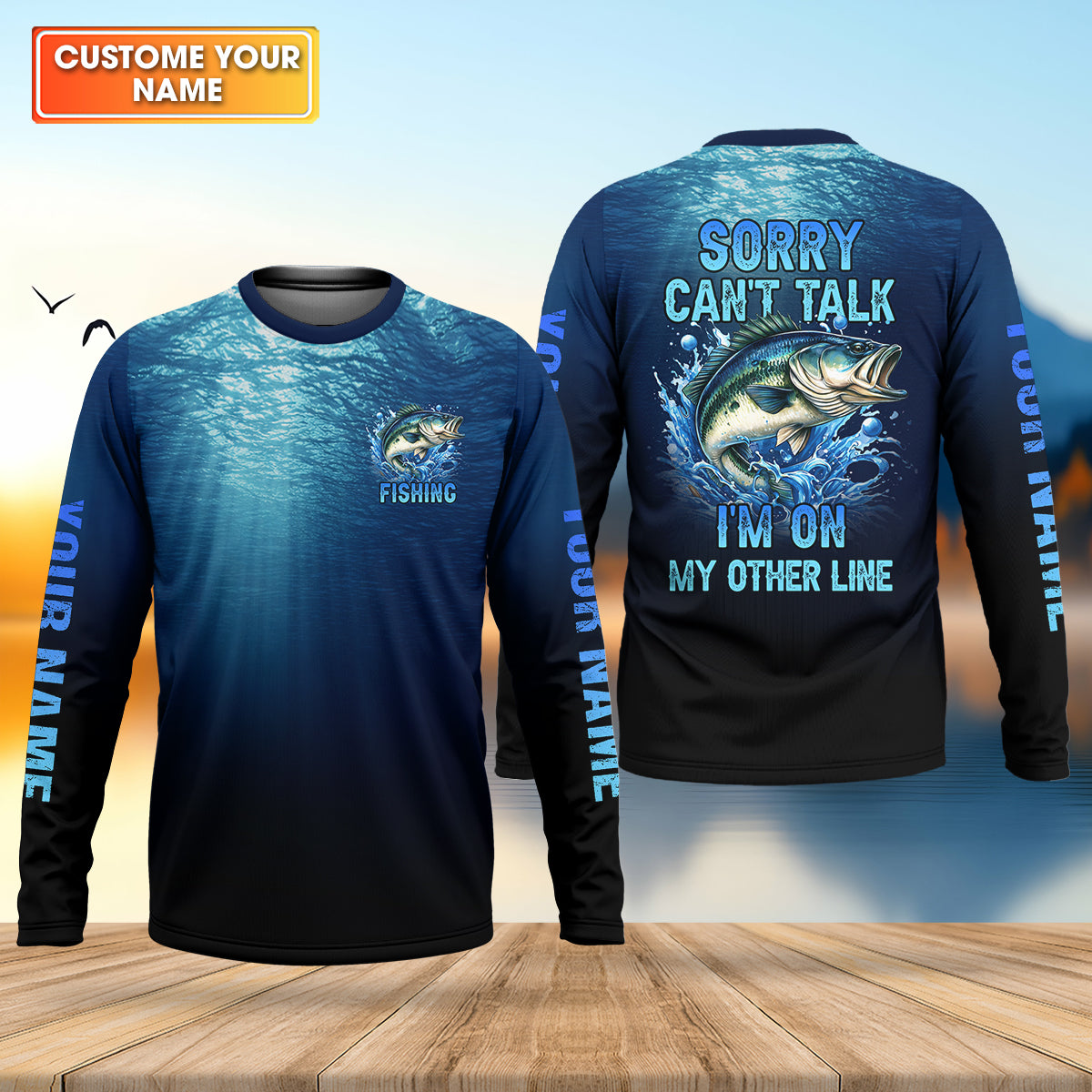 Sorry Can't Talk, Personalized Fishing Shirt, Fishing UPF Shirts, Mens SPF Shirt, Funny Fisherman Gift