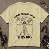 I Once Caught A Fish This Big Funny Fishing T Shirt, Fishing Graphic Tee, Angler Gift Shirt
