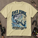 Lake Fork Texas Big Bass Country Map T-Shirt, Bass Fishing Shirt, Fishing Graphic Tee