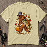 Funny Thanksgiving Bigfoot Bass Fishing T-Shirt, Bass Fishing Shirt, Fishing Graphic Tee