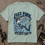Lake Fork Texas Big Bass Country Map T-Shirt, Bass Fishing Shirt, Fishing Graphic Tee