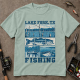 Lake Fork Texas Bass Fishing Scenic Collage T-Shirt, Angler Shirt, Fishing Graphic Tee