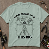 I Once Caught A Fish This Big Funny Fishing T Shirt, Fishing Graphic Tee, Angler Gift Shirt