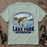 Lake Fork Bass Capital Of Texas Coordinates T-Shirt, Angler Shirt, Fishing T-Shirt