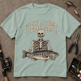 Dead Lift Skeleton Bass Funny Fishing T Shirt, Vintage Fishing Tee, Angler Gift Shirt
