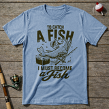 Become The Fish T-Shirt — Light Blue