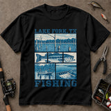Lake Fork Texas Bass Fishing Scenic Collage T-Shirt, Angler Shirt, Fishing Graphic Tee