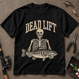 Dead Lift Skeleton Bass Funny Fishing T Shirt, Vintage Fishing Tee, Angler Gift Shirt