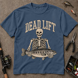Dead Lift Skeleton Bass Funny Fishing T Shirt, Vintage Fishing Tee, Angler Gift Shirt