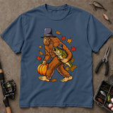 Funny Thanksgiving Bigfoot Bass Fishing T-Shirt, Bass Fishing Shirt, Fishing Graphic Tee