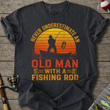 Old Man With Fishing Rod T-Shirt