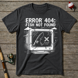 Error 404 Fish Not Found T-Shirt — Charcoal