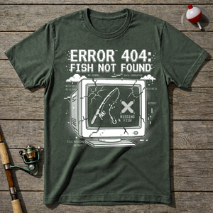 Error 404 Fish Not Found T-Shirt — Military Green