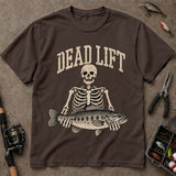 Dead Lift Skeleton Bass Funny Fishing T Shirt, Vintage Fishing Tee, Angler Gift Shirt