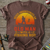 Old Man With Fishing Rod T-Shirt