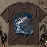Lake Fork Texas Big Bass Country Map T-Shirt, Bass Fishing Shirt, Fishing Graphic Tee