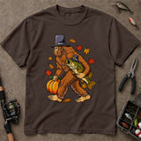 Funny Thanksgiving Bigfoot Bass Fishing T-Shirt, Bass Fishing Shirt, Fishing Graphic Tee