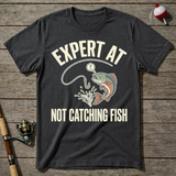 Expert At Not Catching Fish T-Shirt — Charcoal