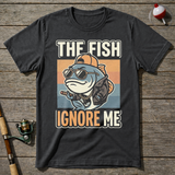 Fish Ignore Me Funny T-Shirt — Charcoal