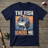 Fish Ignore Me Funny T-Shirt — Navy
