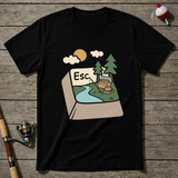 Fishing Escape T Shirt T-Shirt — Black