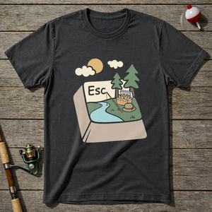 Fishing Escape T Shirt T-Shirt — Charcoal