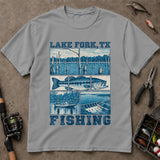 Lake Fork Texas Bass Fishing Scenic Collage T-Shirt, Angler Shirt, Fishing Graphic Tee