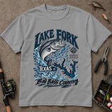 Lake Fork Texas Big Bass Country Map T-Shirt, Bass Fishing Shirt, Fishing Graphic Tee