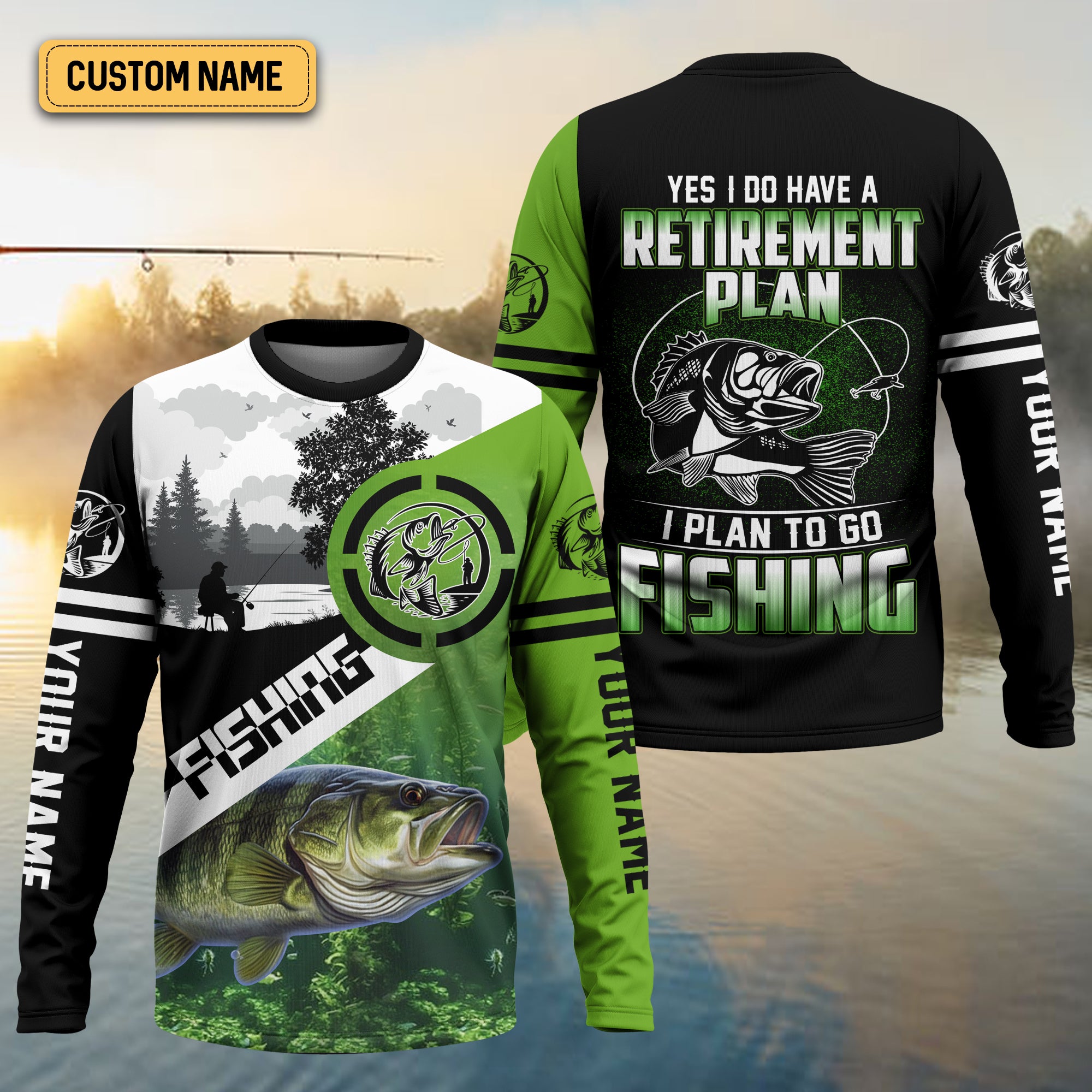 Yes I Do Have Retirement Plan To Go Fishing SPF Shirts For Men, Funny Fishing Shirts, Gag Gifts For Men