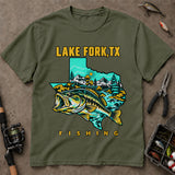 Lake Fork Texas Bass Fishing T-Shirt, Fishing Graphic Tee, Texas Fishing Apparel