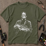 Horror Character Bass Halloween T-Shirt, Funny Fishing Shirt, Fishing Graphic Tee