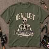 Dead Lift Skeleton Bass Funny Fishing T Shirt, Vintage Fishing Tee, Angler Gift Shirt