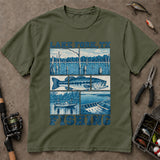 Lake Fork Texas Bass Fishing Scenic Collage T-Shirt, Angler Shirt, Fishing Graphic Tee