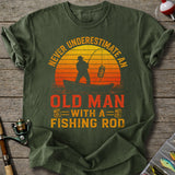 Old Man With Fishing Rod T-Shirt