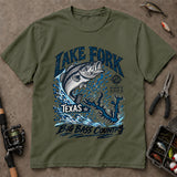 Lake Fork Texas Big Bass Country Map T-Shirt, Bass Fishing Shirt, Fishing Graphic Tee