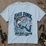 Lake Fork Texas Big Bass Country Map T-Shirt, Bass Fishing Shirt, Fishing Graphic Tee