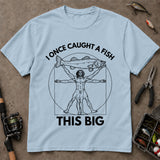 I Once Caught A Fish This Big Funny Fishing T Shirt, Fishing Graphic Tee, Angler Gift Shirt