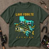 Lake Fork Texas Bass Fishing T-Shirt, Fishing Graphic Tee, Texas Fishing Apparel