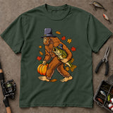 Funny Thanksgiving Bigfoot Bass Fishing T-Shirt, Bass Fishing Shirt, Fishing Graphic Tee