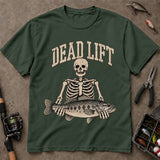 Dead Lift Skeleton Bass Funny Fishing T Shirt, Vintage Fishing Tee, Angler Gift Shirt